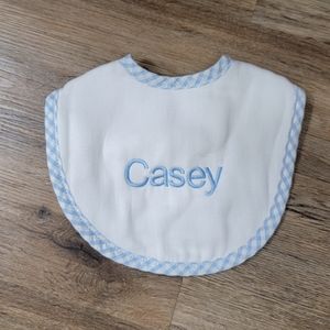 Monogrammed "Casey" 3‎ Marthas Bib NWT
